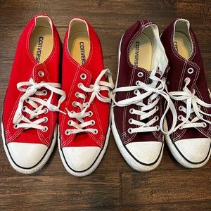 Converse red and burgundy classics